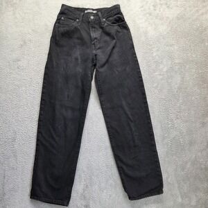 Levis Jeans Womens 24 Black 94 Baggy Straight Mid Rise Faded Denim